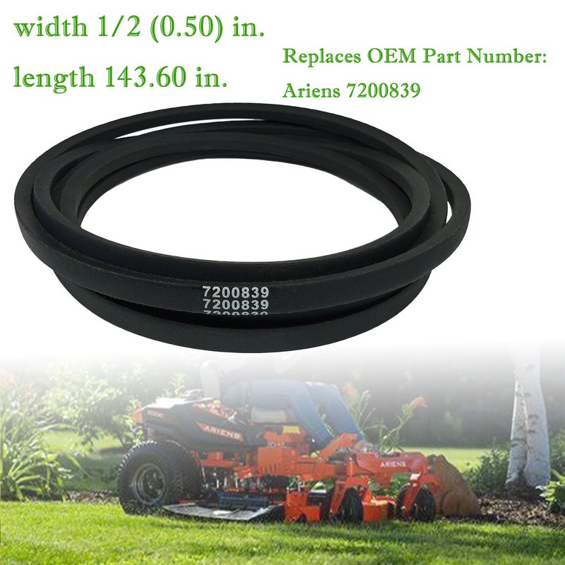 IKSI 7200839 Deck Belt 1/2x143.6 inches fits for 915254 Ariens Edge 52" Zero-Turn Mower - Image 2